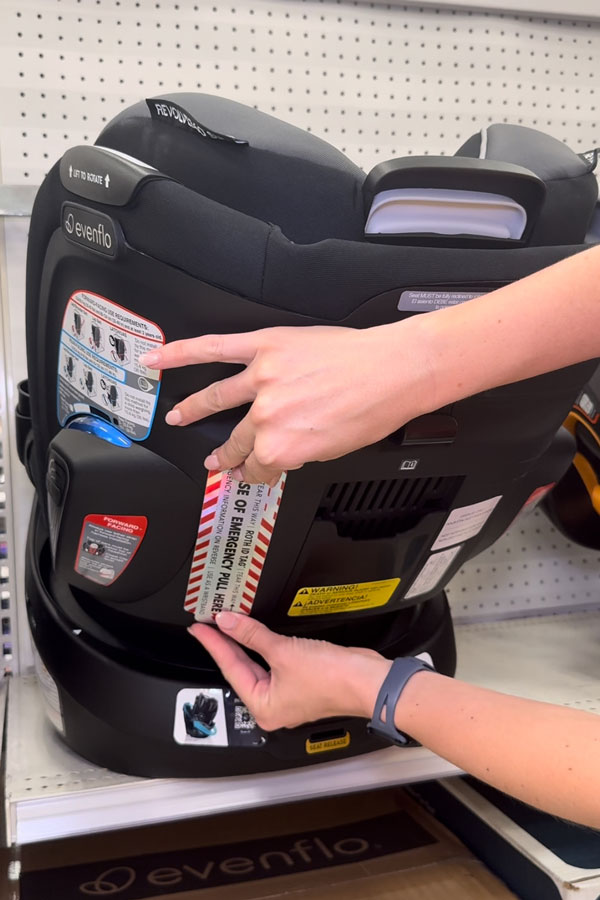 ROTH ID TAG Safe Placement on the Evenflo Revolve 360 Slim Car Seat