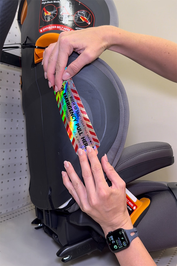 ROTH ID TAG Safe Placement on the Evenflo Revolve 360 Slim Car Seat